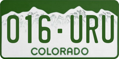 CO license plate 016URU