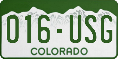 CO license plate 016USG