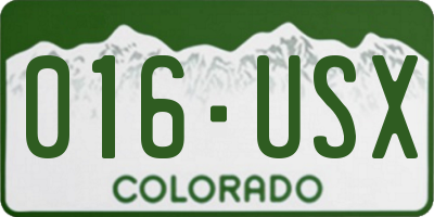 CO license plate 016USX