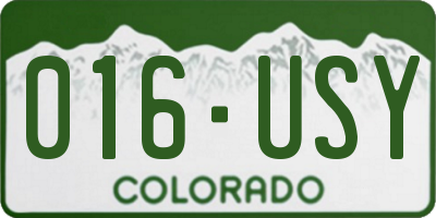CO license plate 016USY