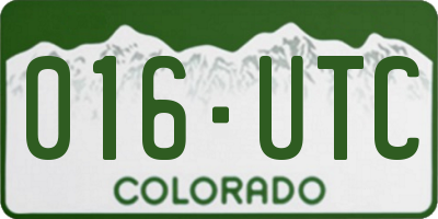 CO license plate 016UTC