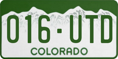 CO license plate 016UTD