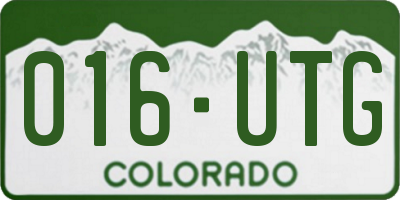 CO license plate 016UTG