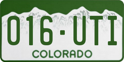 CO license plate 016UTI