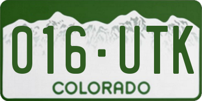 CO license plate 016UTK
