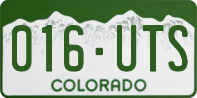 CO license plate 016UTS