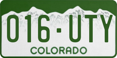 CO license plate 016UTY