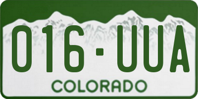 CO license plate 016UUA