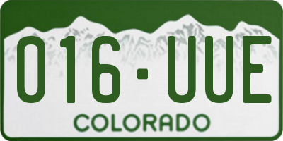 CO license plate 016UUE