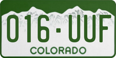 CO license plate 016UUF