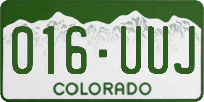 CO license plate 016UUJ