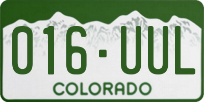 CO license plate 016UUL