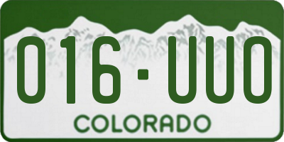 CO license plate 016UUO