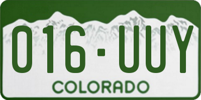 CO license plate 016UUY