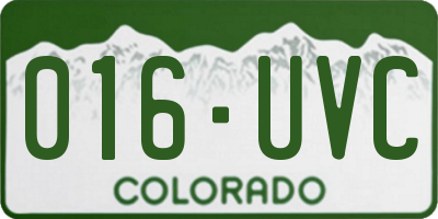 CO license plate 016UVC
