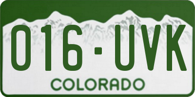 CO license plate 016UVK
