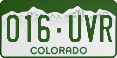 CO license plate 016UVR