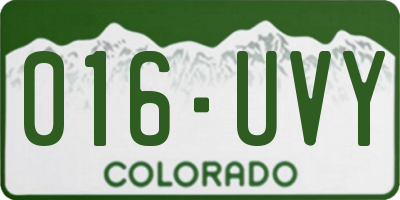 CO license plate 016UVY
