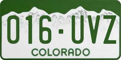 CO license plate 016UVZ