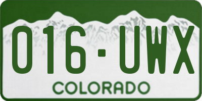 CO license plate 016UWX