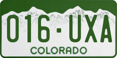 CO license plate 016UXA