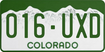 CO license plate 016UXD
