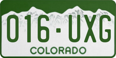 CO license plate 016UXG