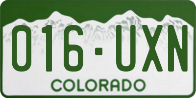 CO license plate 016UXN