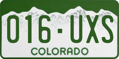 CO license plate 016UXS