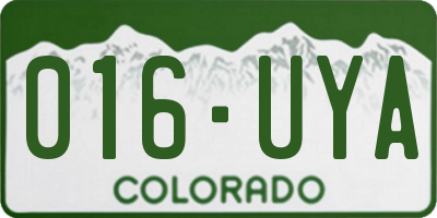 CO license plate 016UYA