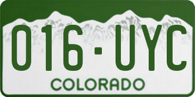 CO license plate 016UYC