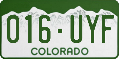 CO license plate 016UYF