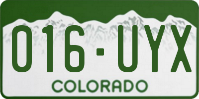 CO license plate 016UYX