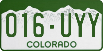 CO license plate 016UYY