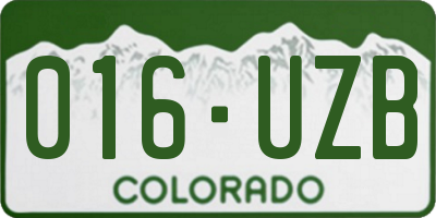 CO license plate 016UZB