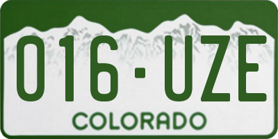 CO license plate 016UZE