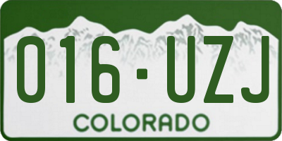 CO license plate 016UZJ
