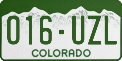 CO license plate 016UZL