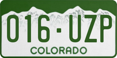 CO license plate 016UZP