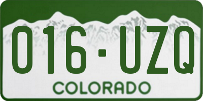 CO license plate 016UZQ