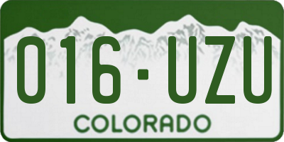 CO license plate 016UZU