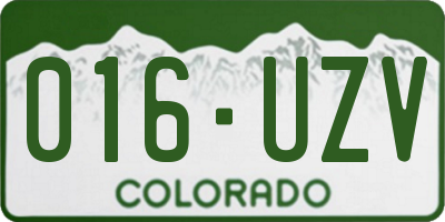 CO license plate 016UZV