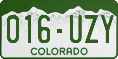 CO license plate 016UZY