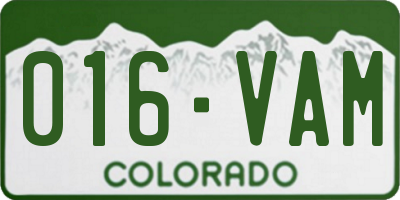CO license plate 016VAM