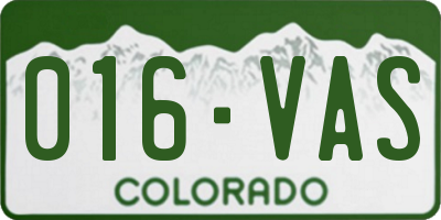 CO license plate 016VAS