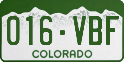CO license plate 016VBF
