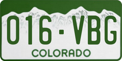 CO license plate 016VBG
