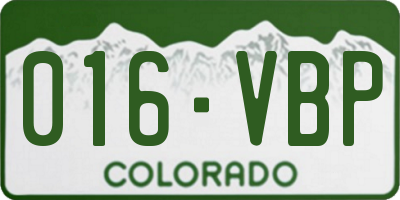 CO license plate 016VBP