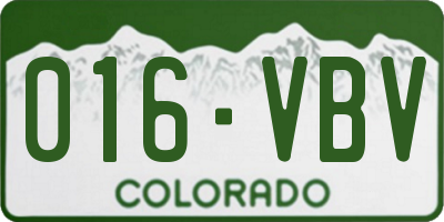 CO license plate 016VBV