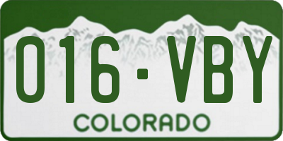 CO license plate 016VBY
